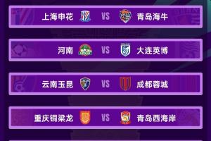 足协杯1/8对阵：玉昆vs蓉城 兰州vs陕西“西北德比” 泰山战三镇